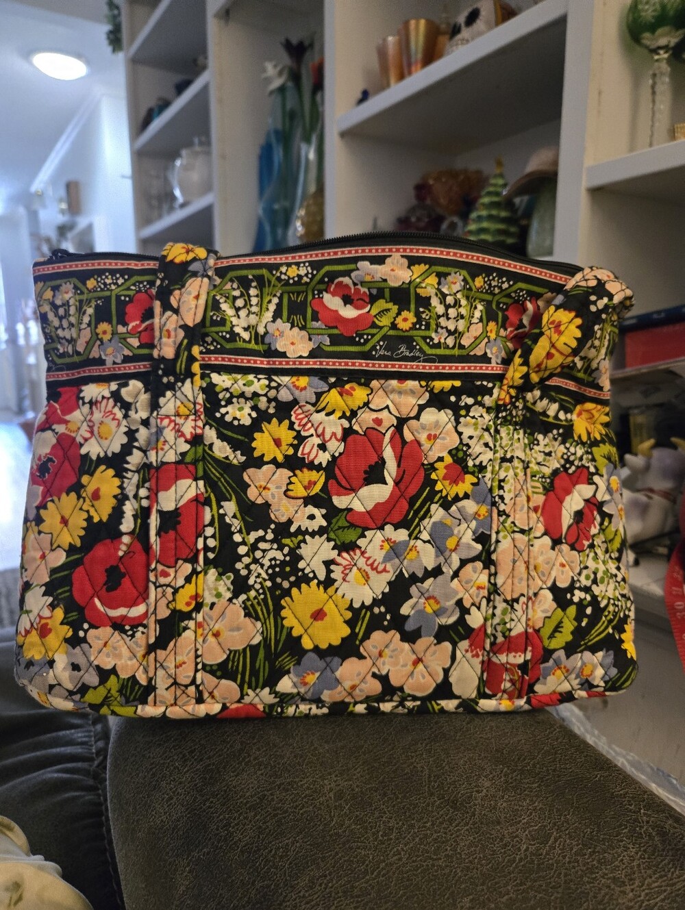 Vera Bradley Floral Quilted Tote Bag  Poppy Fields